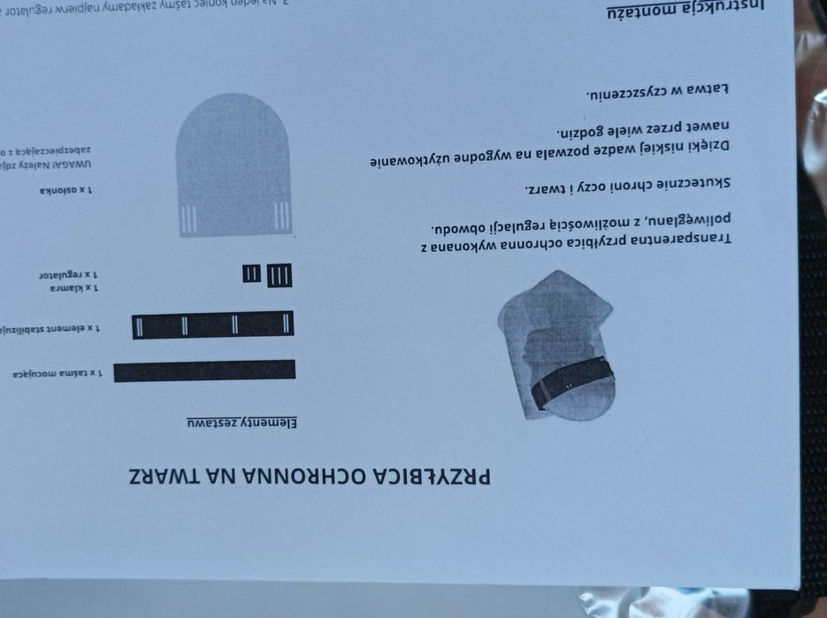 Przyłbica ochronna na twarz