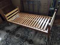 Łóżko jednoosobowe, drewniane z wymiennym materacem