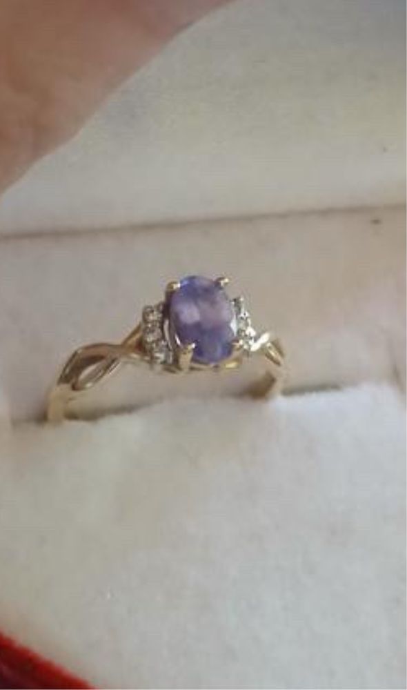 Pierścionek zaręczynowy 585 0.4 ct tanzanit