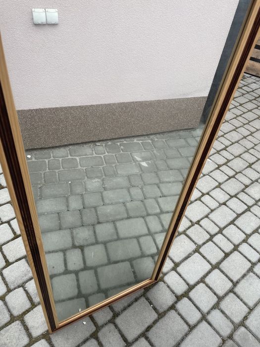 Lustro dębowe PRL nowe