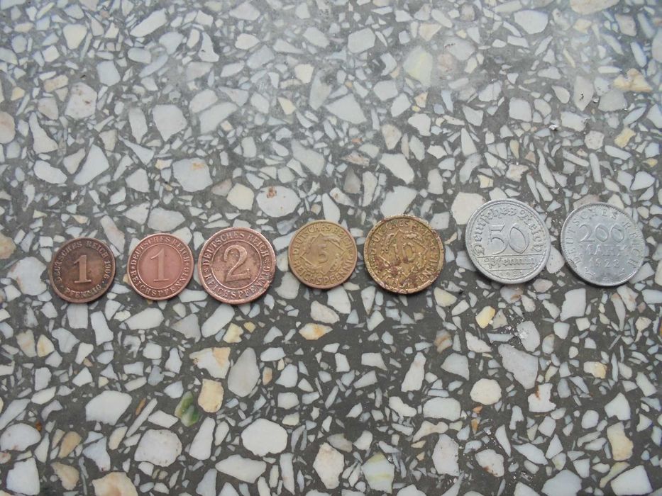 Zestaw  7 monet niemieckich przedwojennych od 1906 do 1935