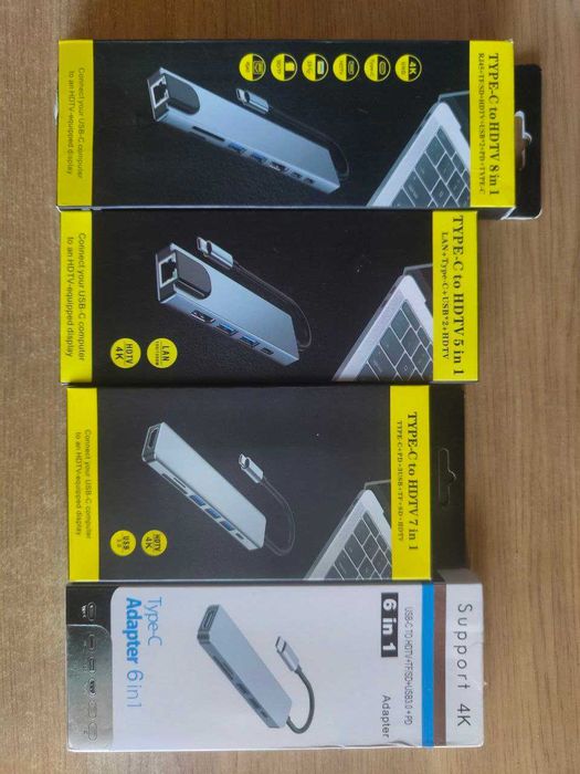 Usb type c Док станція Концентратор Адаптер HDMI PD card SD TF RJ45 4K