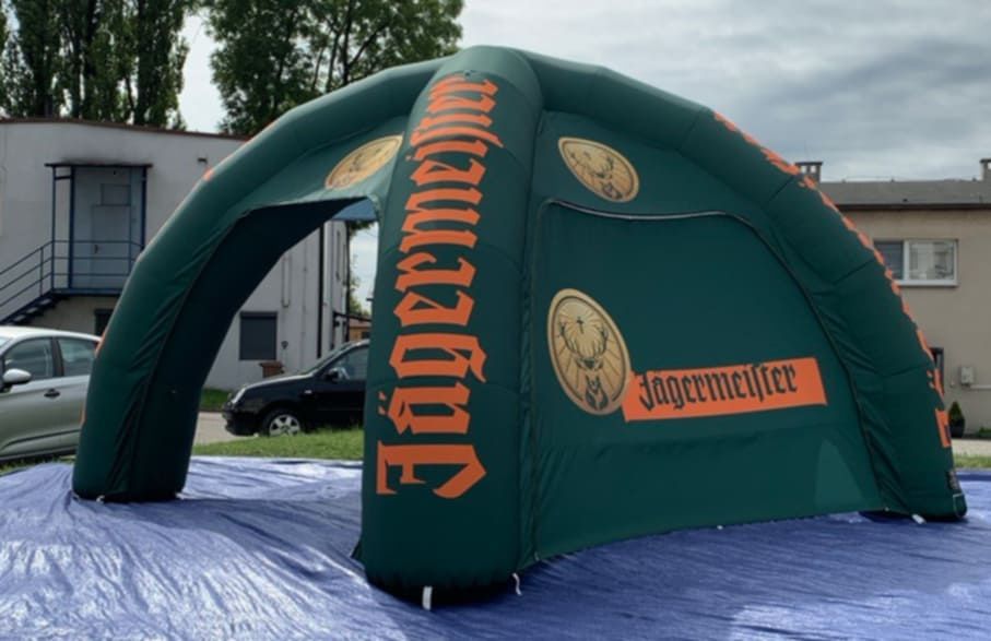 Namiot pneumatyczny Jägermeister 4x4m – samopompujący, jak nowy