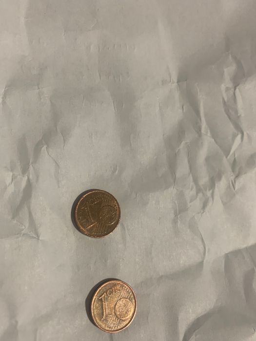 Moedas de um cêntimo rara da Alemanha- letra A e Letra G
