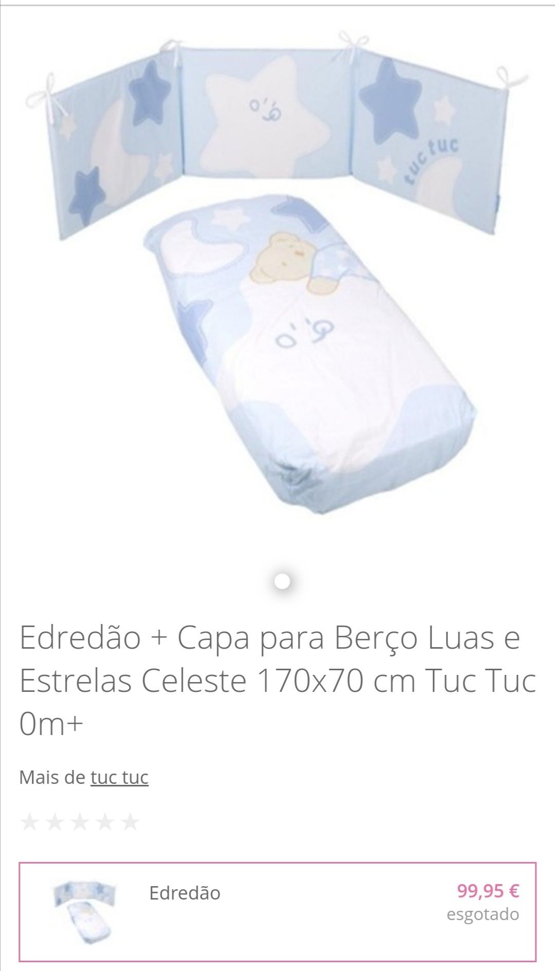 Capa edredom e protector cama de bebé Tuc Tuc