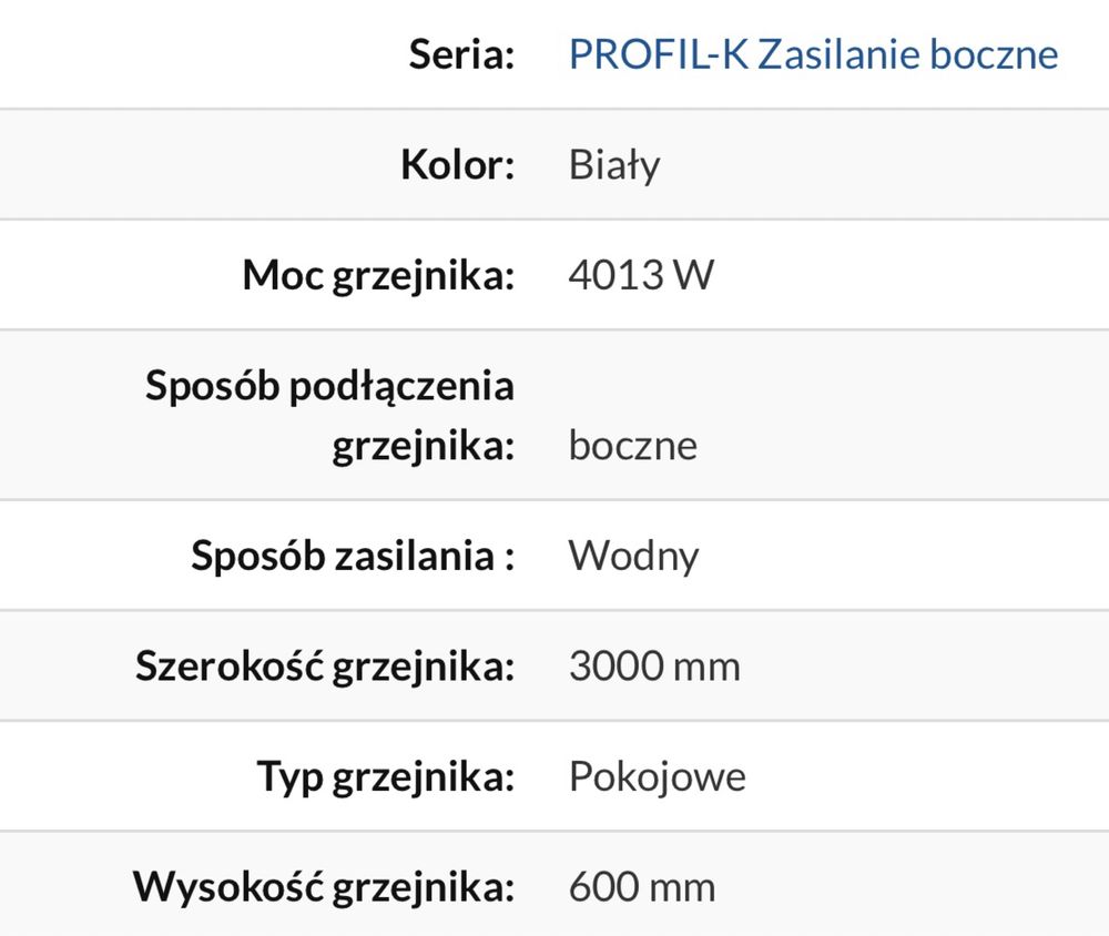 Grzejnik Kermi therm x2 kompakt PROFIL-K 600x3000