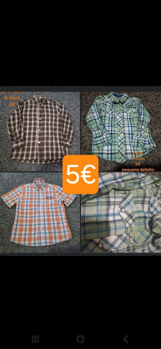 Lote camisas 5/6 anos