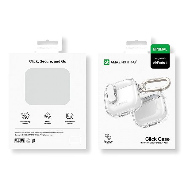 Etui AMAZINGTHING Minimal Case do AirPods 4 - przezroczyste