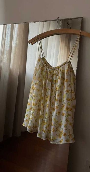 Blusa às flores amarelas - Mango
