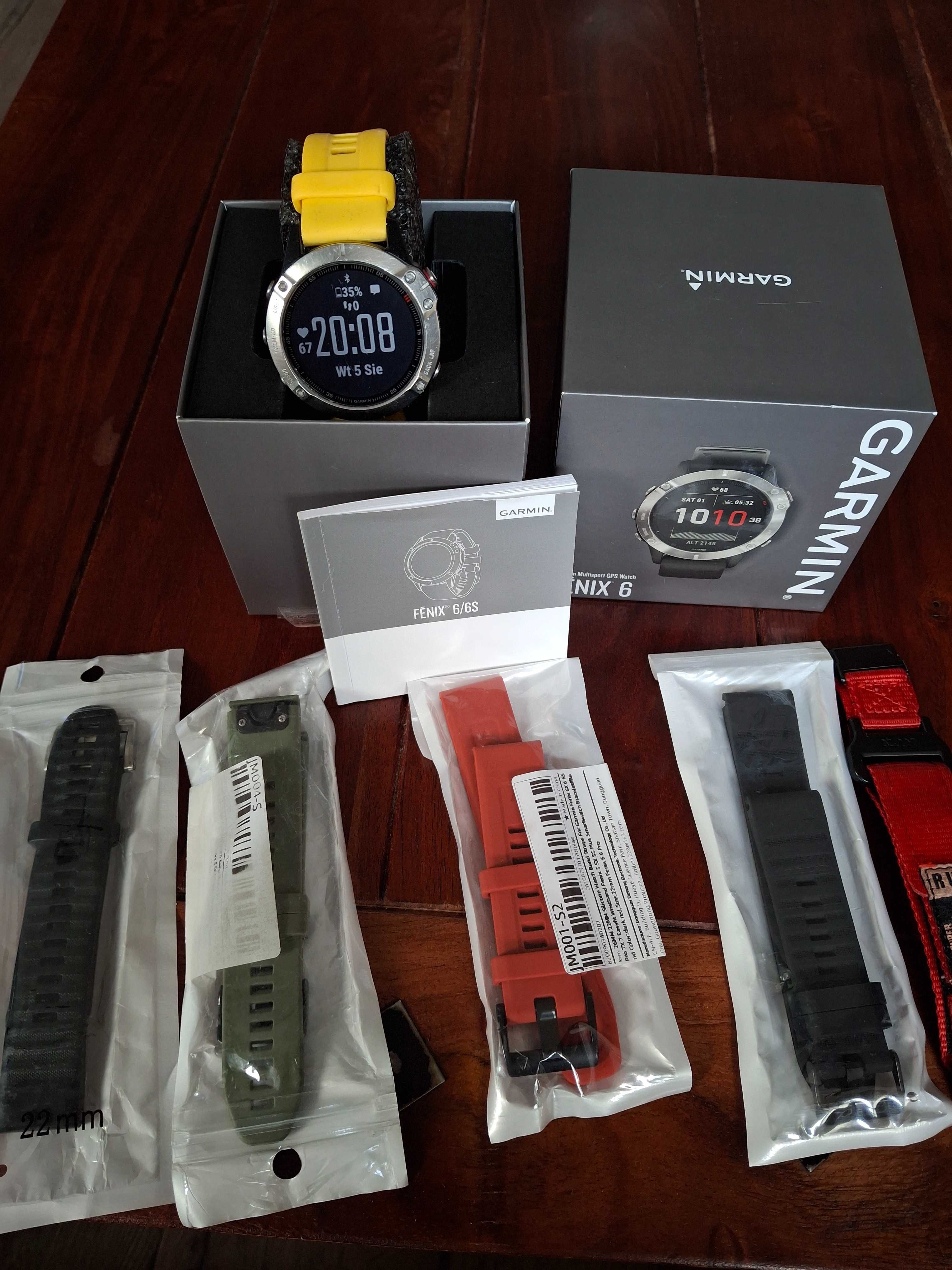 GARMIN Fenix 6 + komplet pasków