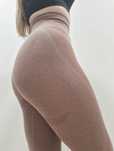 S/M Cieliste Modelujące Bezszwowe Legginsy Sportowe Wysoki stan Elasty