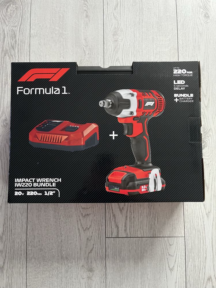 Formula 1 Klucz Udarowy, Czarny/Czerwony, 17/19/21/22 mm