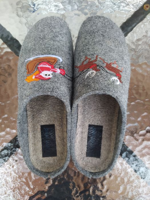 Kapcie buty wełna 40/41 Panto Fino damskie filc szare