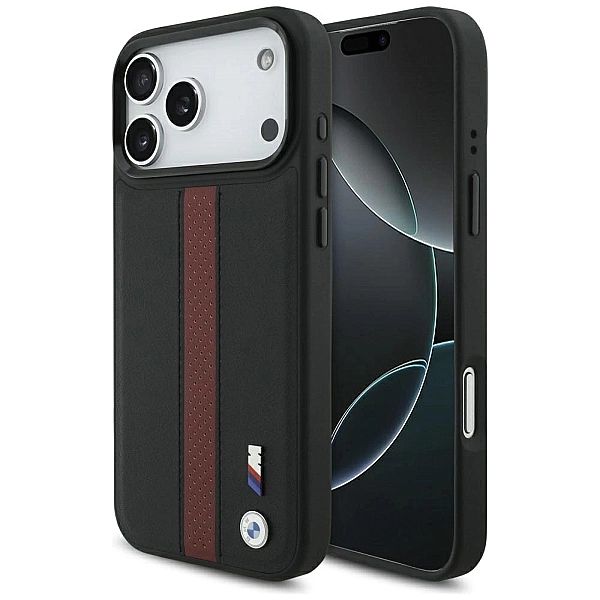Etui BMW M Perforated Stripe Logo MagSafe na iPhone 17 Pro Max - czerw