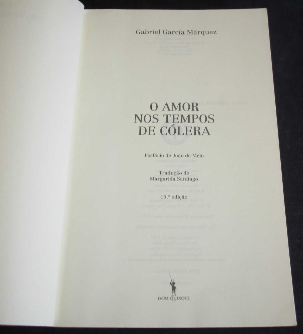 Livro O Amor nos Tempos de Cólera Gabriel García Márquez