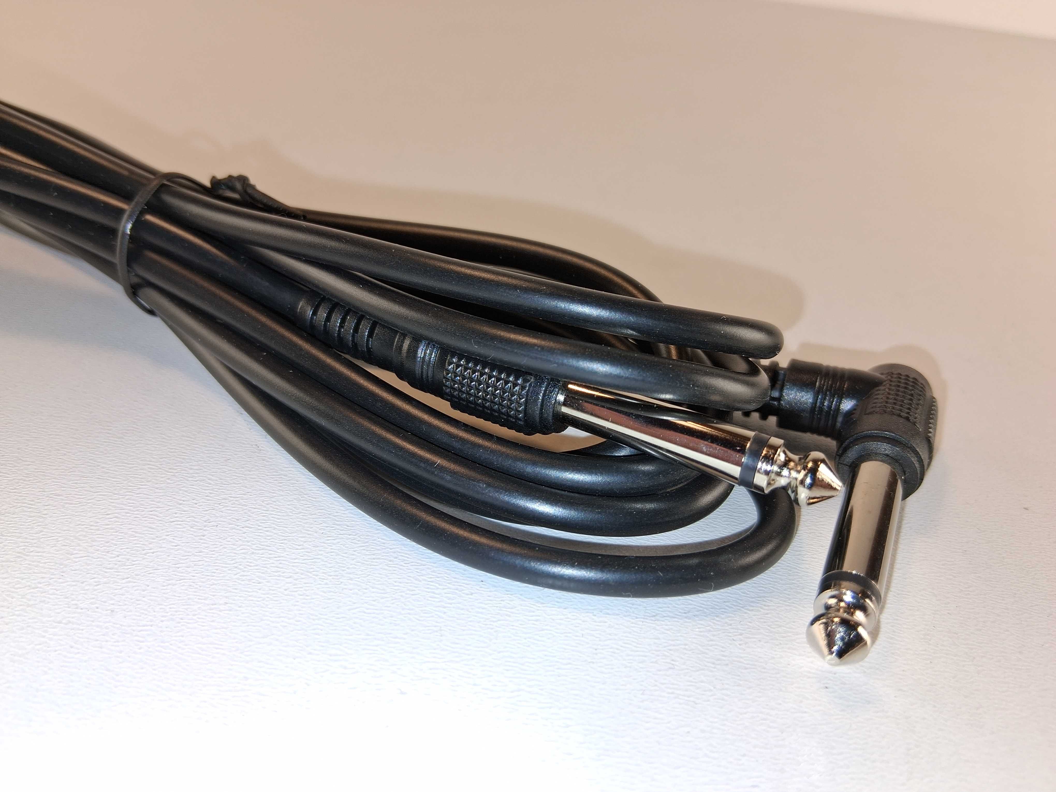 N049 Kabel Gitarowy Jack-Jack Kątowy 3 Metry do Instrumentów