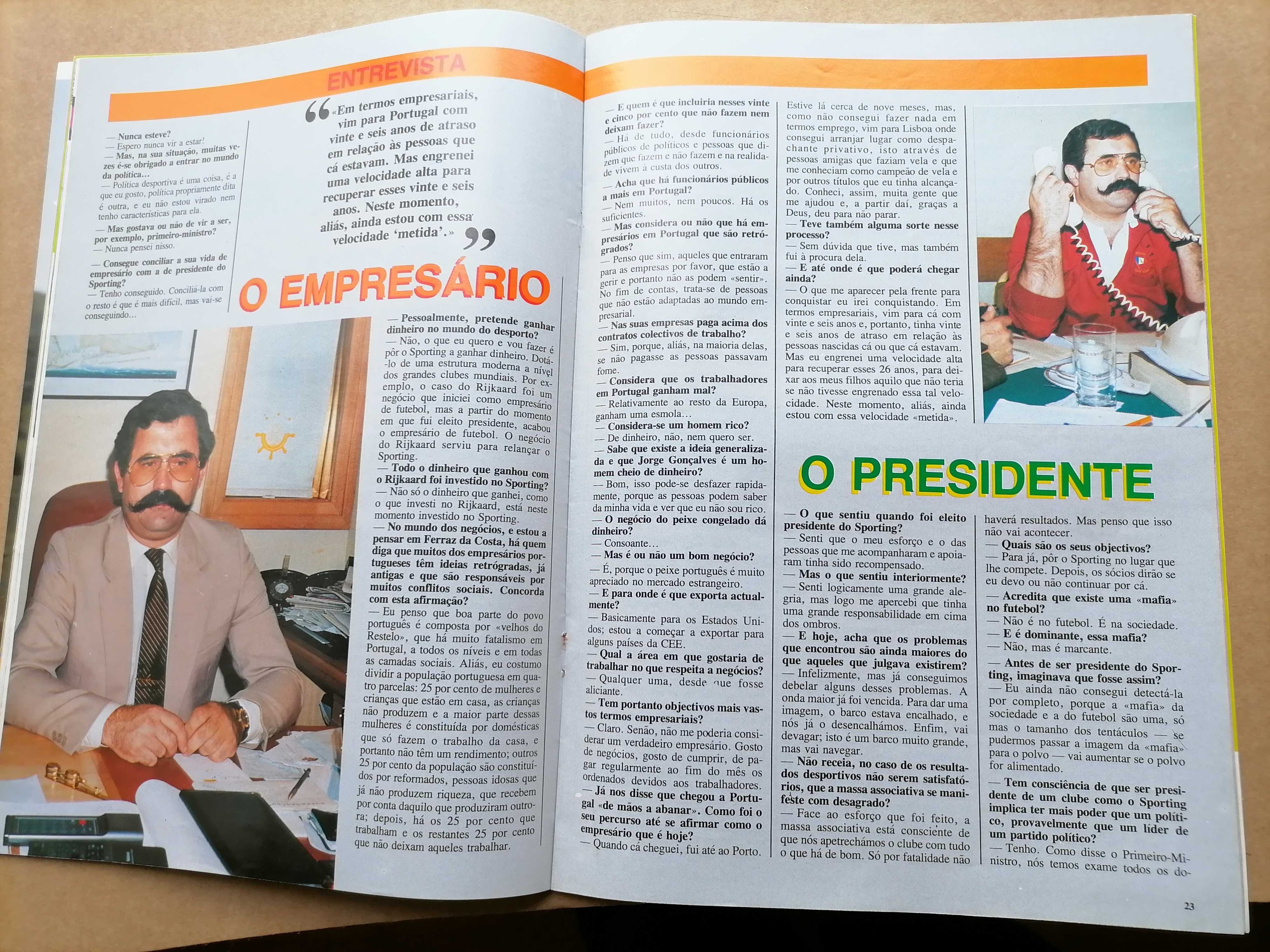 SPORTING vs AJAX 1988 Sporting Magazine entrevista a Jorge Gonçalves