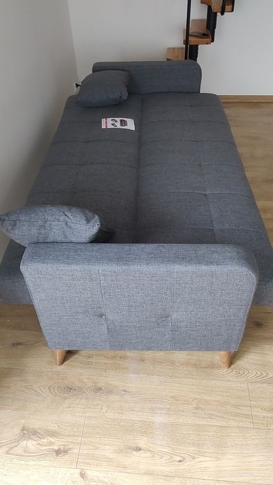 Wersalka, sofa , kanapa ciemnoszara, rozkładana, 2 poduszki. Nowa !