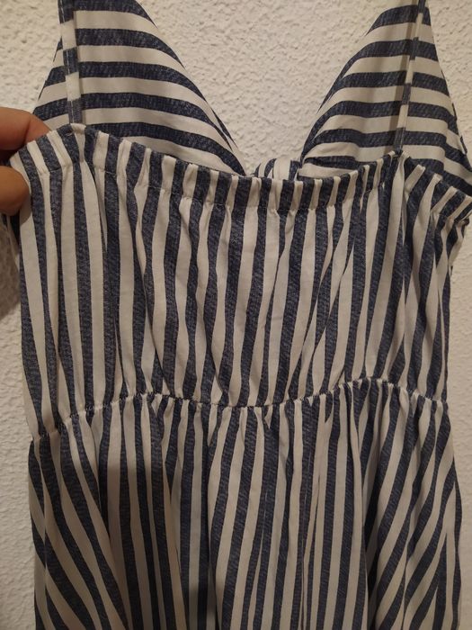 Vestido verão riscas azul e branco