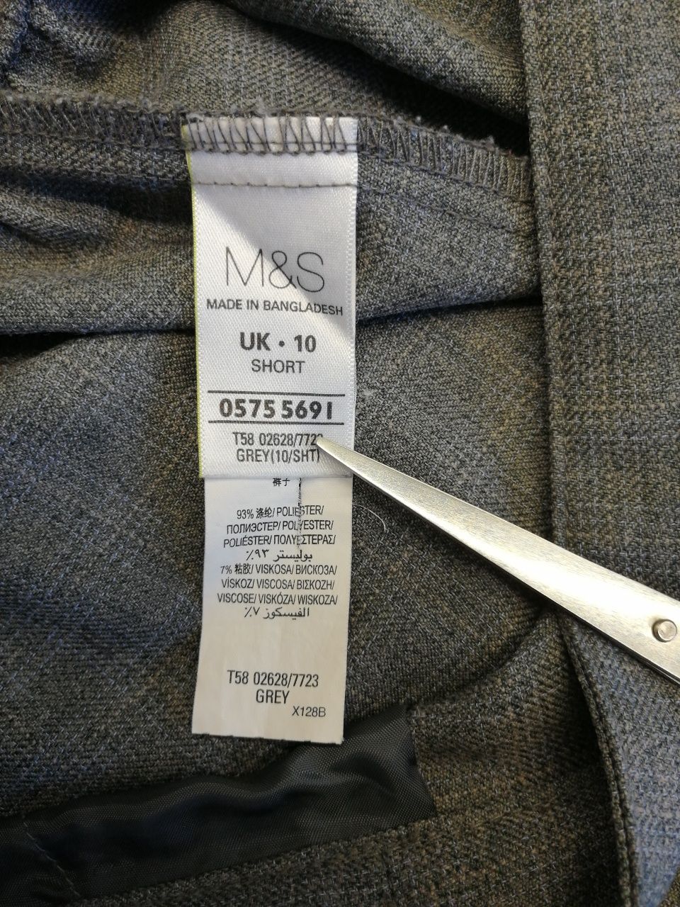 Spodnie damskie szare w kratke z kantką M /38 /10 M&S