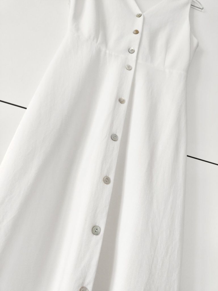 Sukienka Massimo dutti 36 S biała złamana biel wiskozowa midi