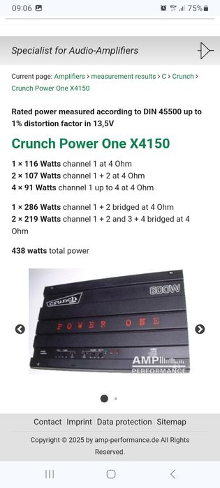 Усилитель автомобильный crunch 4 канала