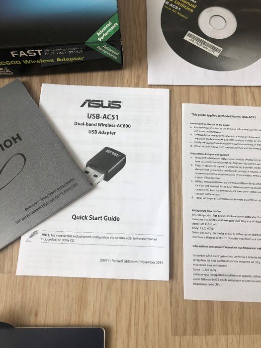 Adapter Asus Wi-Fi USB-AC51 802.11ac Dual-Band AC600