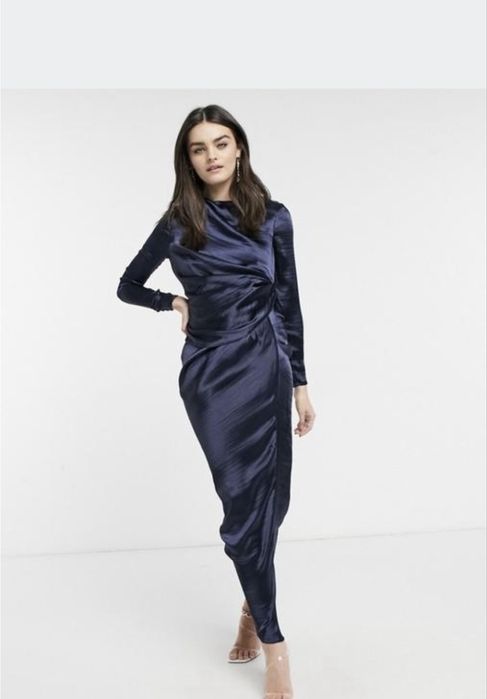 Плаття атласне довге