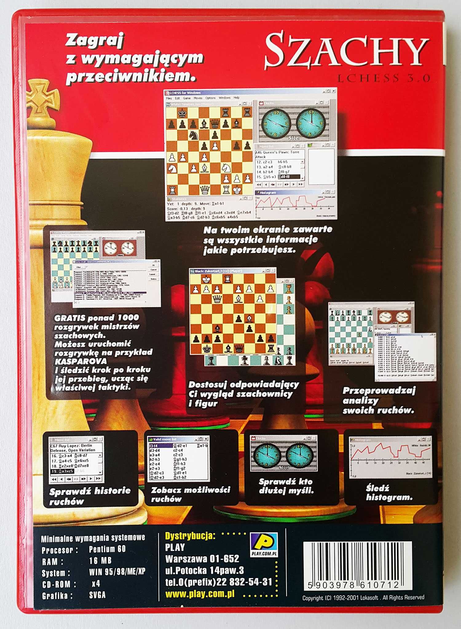 Szachy Lchess 3.0 CD 1000 rozgrywek mistrzów szachowych