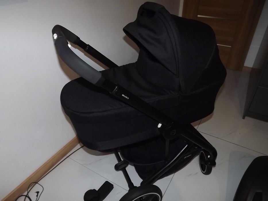 Cybex balios s lux 3w1 deep black +Baza fotelik cybex Sliczny