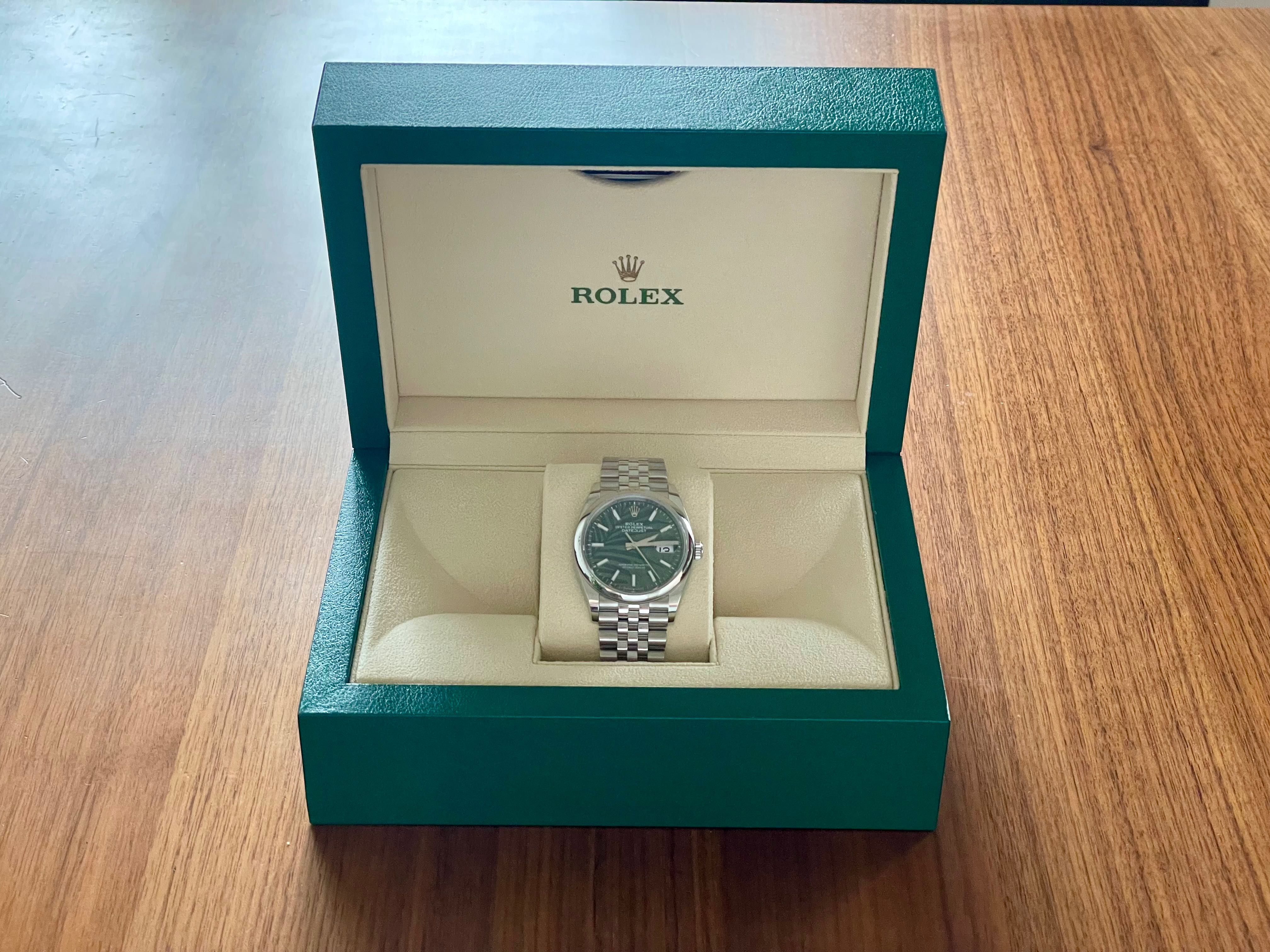 Rolex Datejust 36mm Green Palm Motif