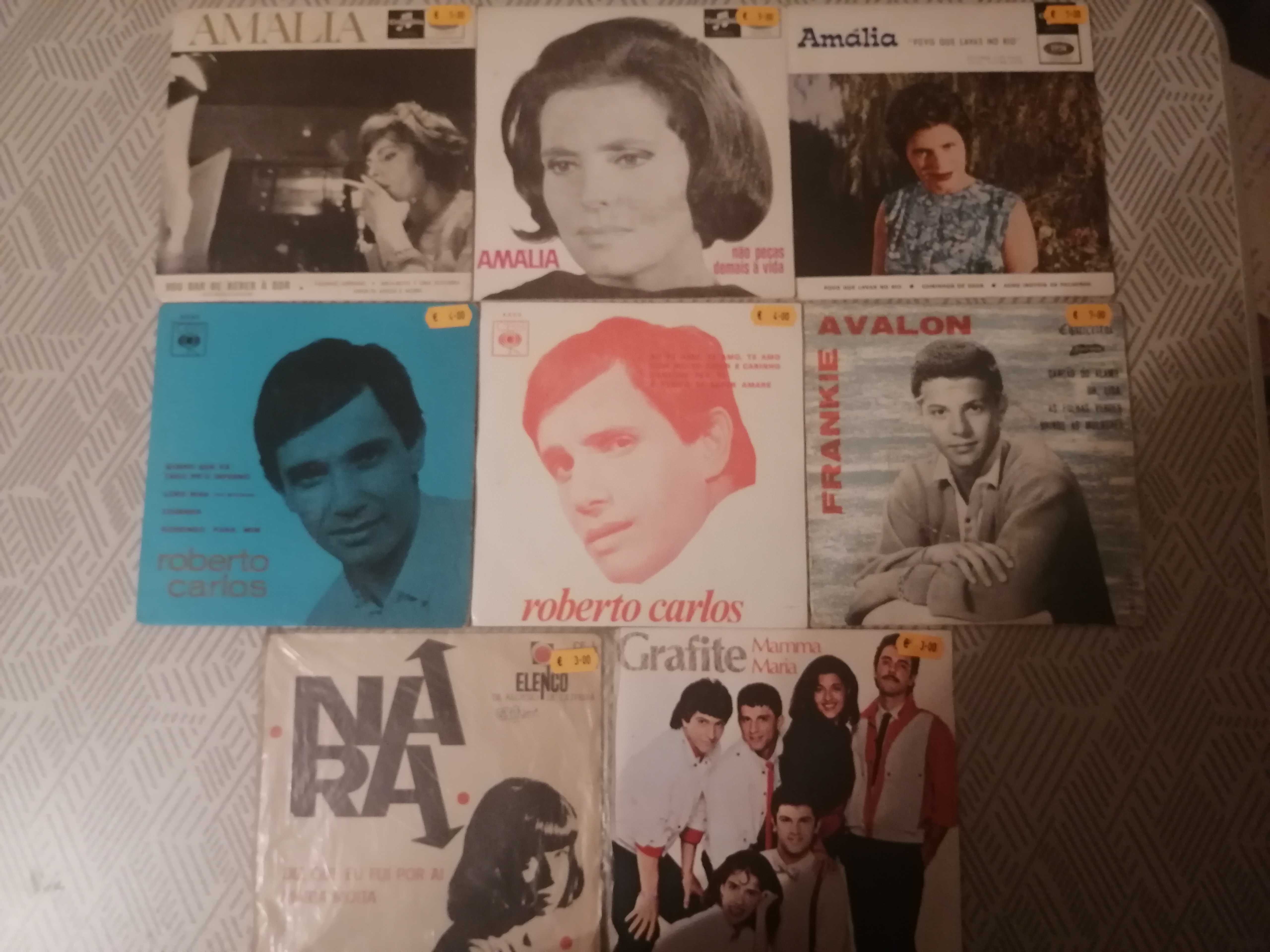 Discos Vinil Maxi Amália, Roberto Carlos e Outros.