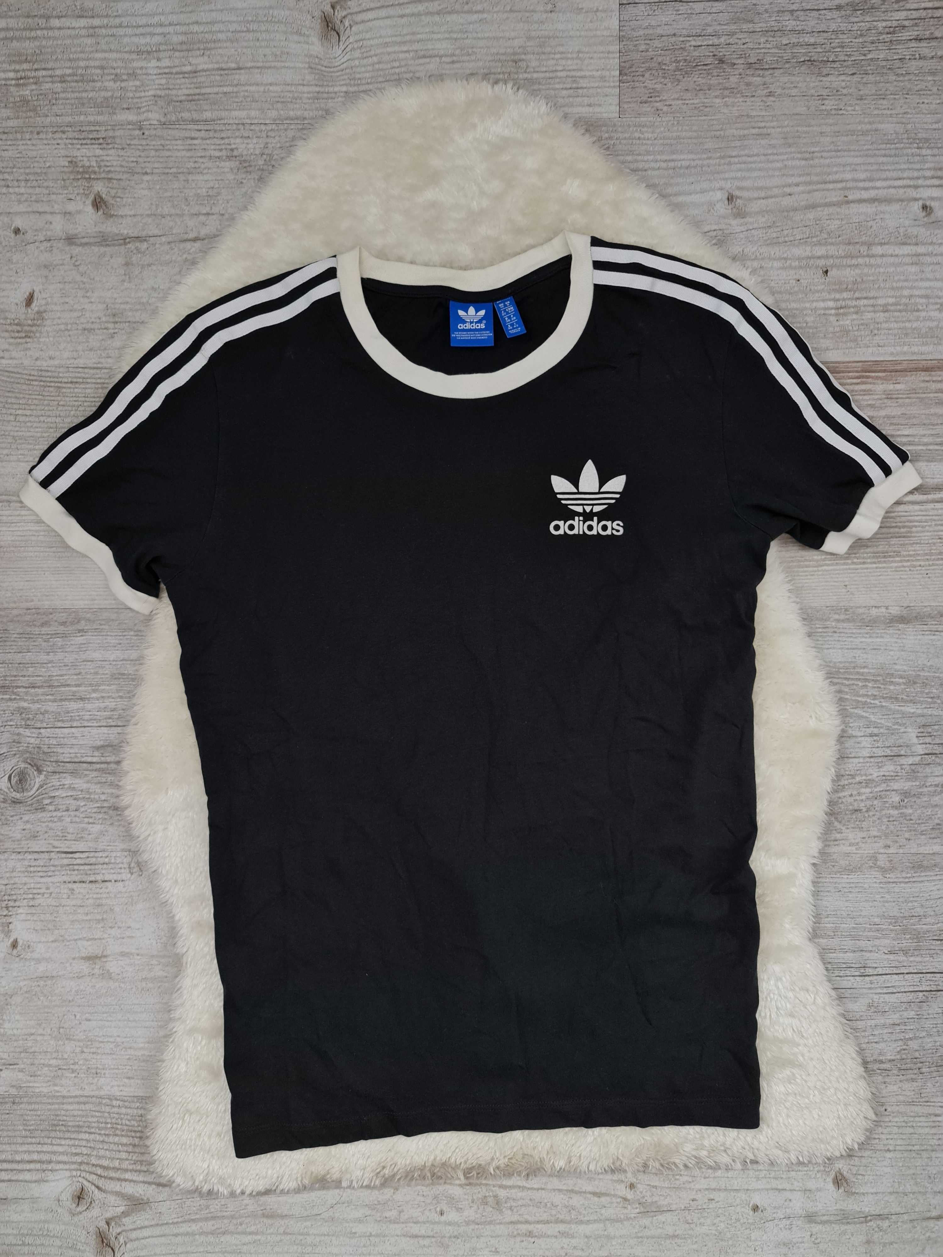 Koszulka T-shirt Adidas Rozmiar S Czarna Oryginalna trio 3 Paski