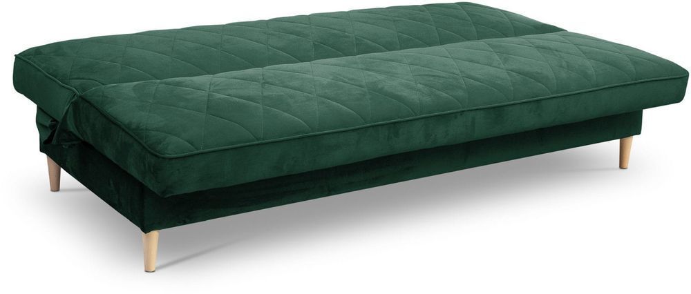 Wersalka sofa rozkładana Cindy w stylu skandynawskim zielona OUTLET-W