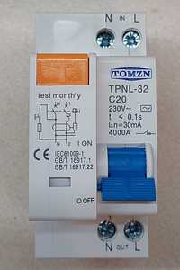 Диференційний автомат TOMZN (дифреле, автомат + УЗО)