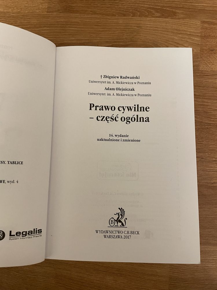 Prawo cywilne - część ogólna, Radwański, Olejniczak + KC w cenie