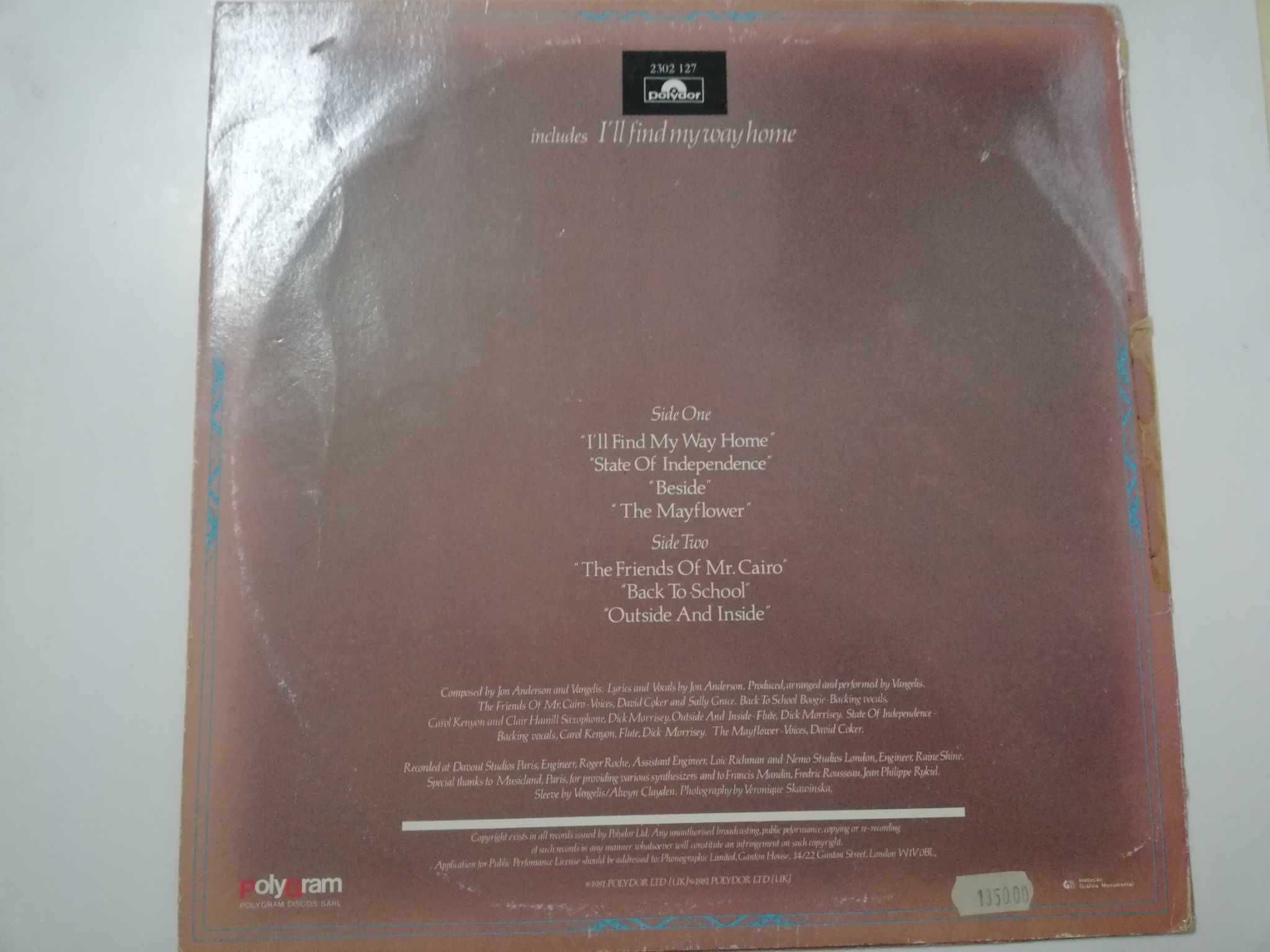 Disco Vinil LP - Jon and Vangelis - The Friends of Mr Cairo