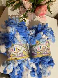 Нитки Alize puffy color Алізе пуфі колор