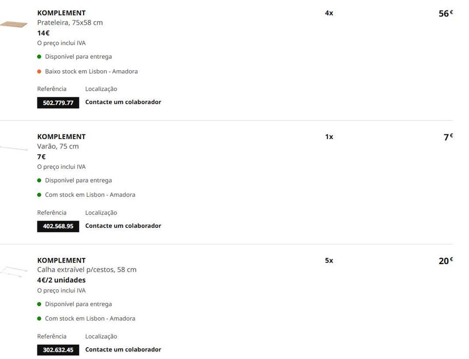 Armário PAX IKEA c/ Portas MEHAMN