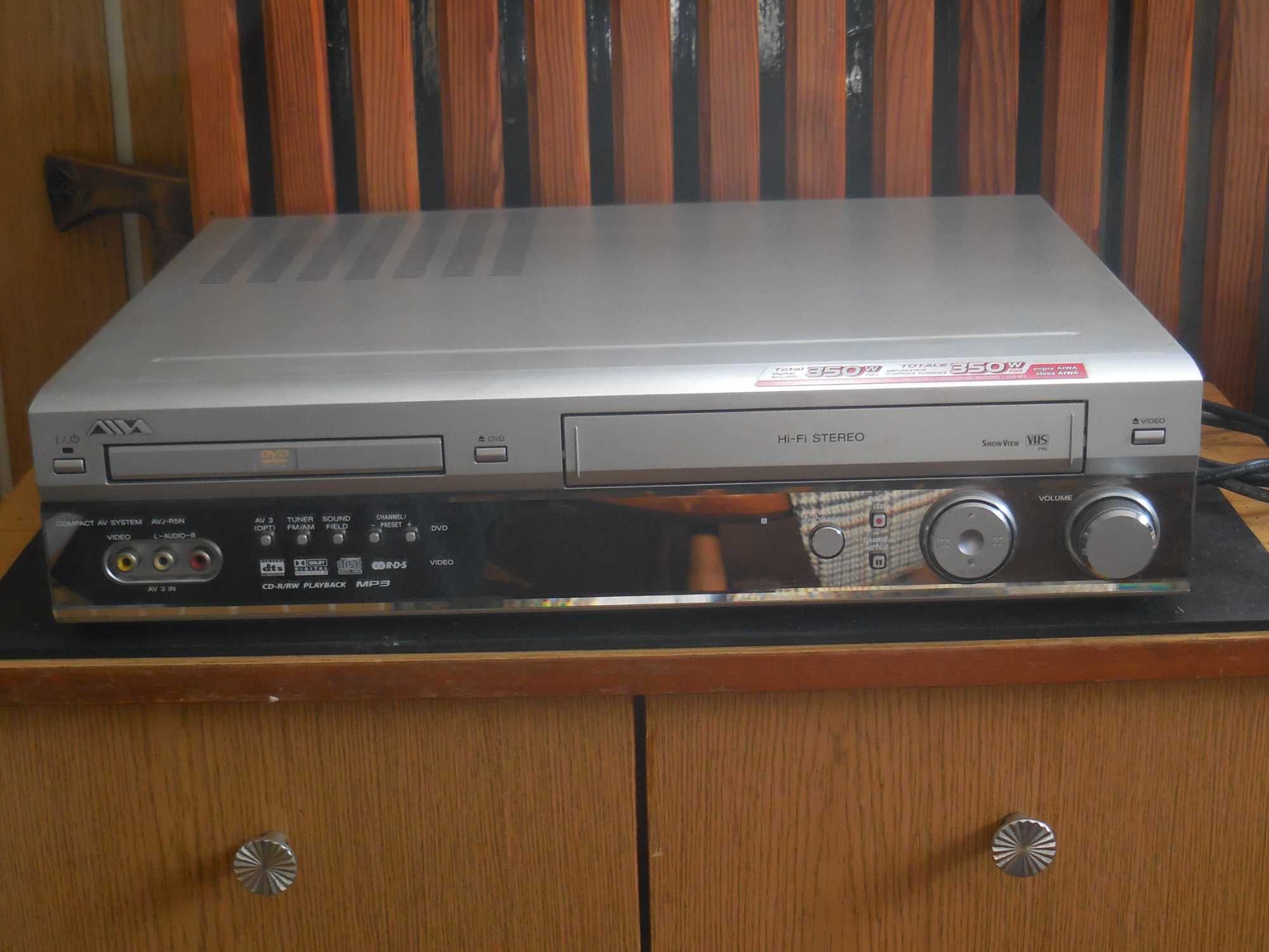 Kino domowe AIWA 5.1 amplituner DVD VHS + głośniki + subwoofer