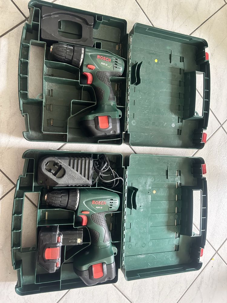 Wkrętarki Bosch PSR 12 dwa zestawy