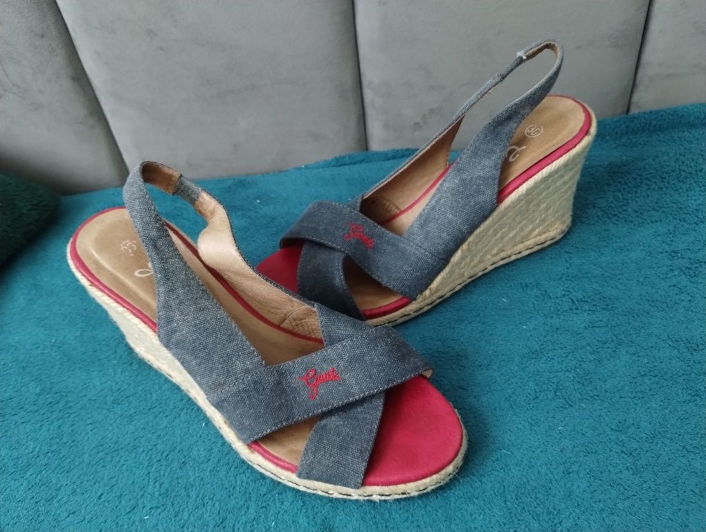 GANT sandały na koturnie, espadryle