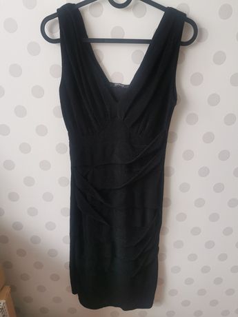 Czarna sukienka z brokatową nitką Orsay, rozmiar 36