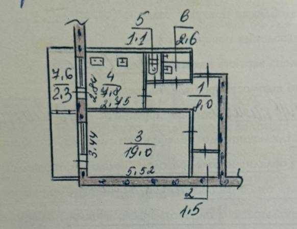 Продаж 1 кім, 42м2, жилий стан, Без комісії для покупця