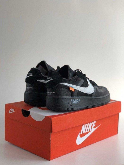 Мужские кроссовки Nike Air Force 1 Low Off-White Black. 40-45