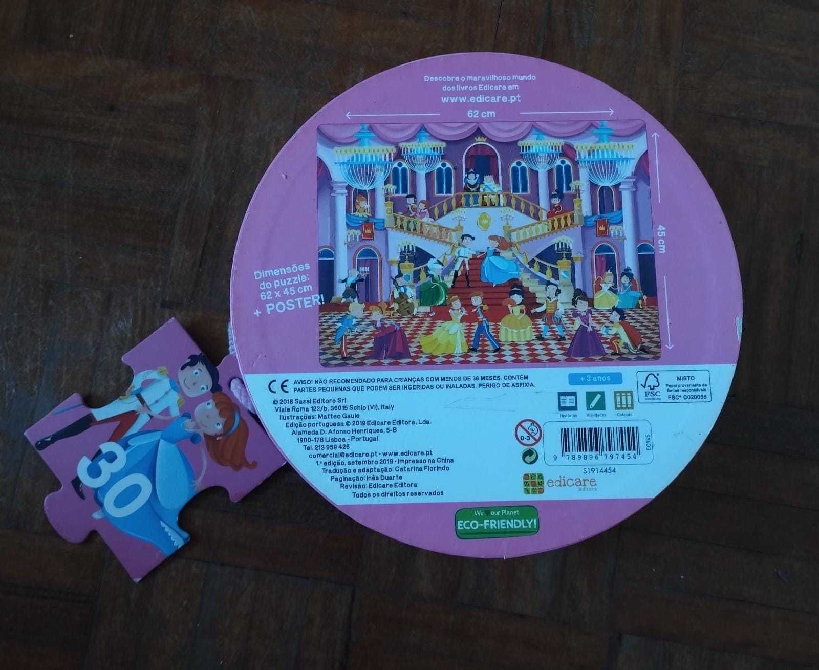 Puzzle + livro "O baile das princesas"