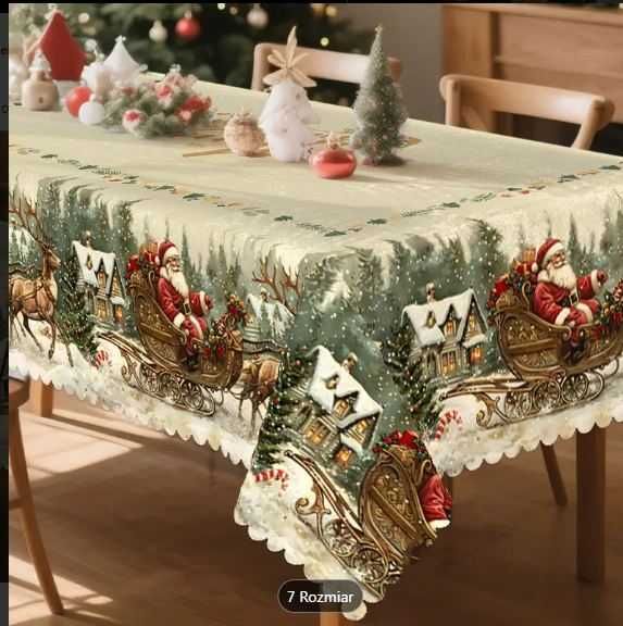Piękny świateczny bożenarodzeniowy obrus 152,4 x 220 cm