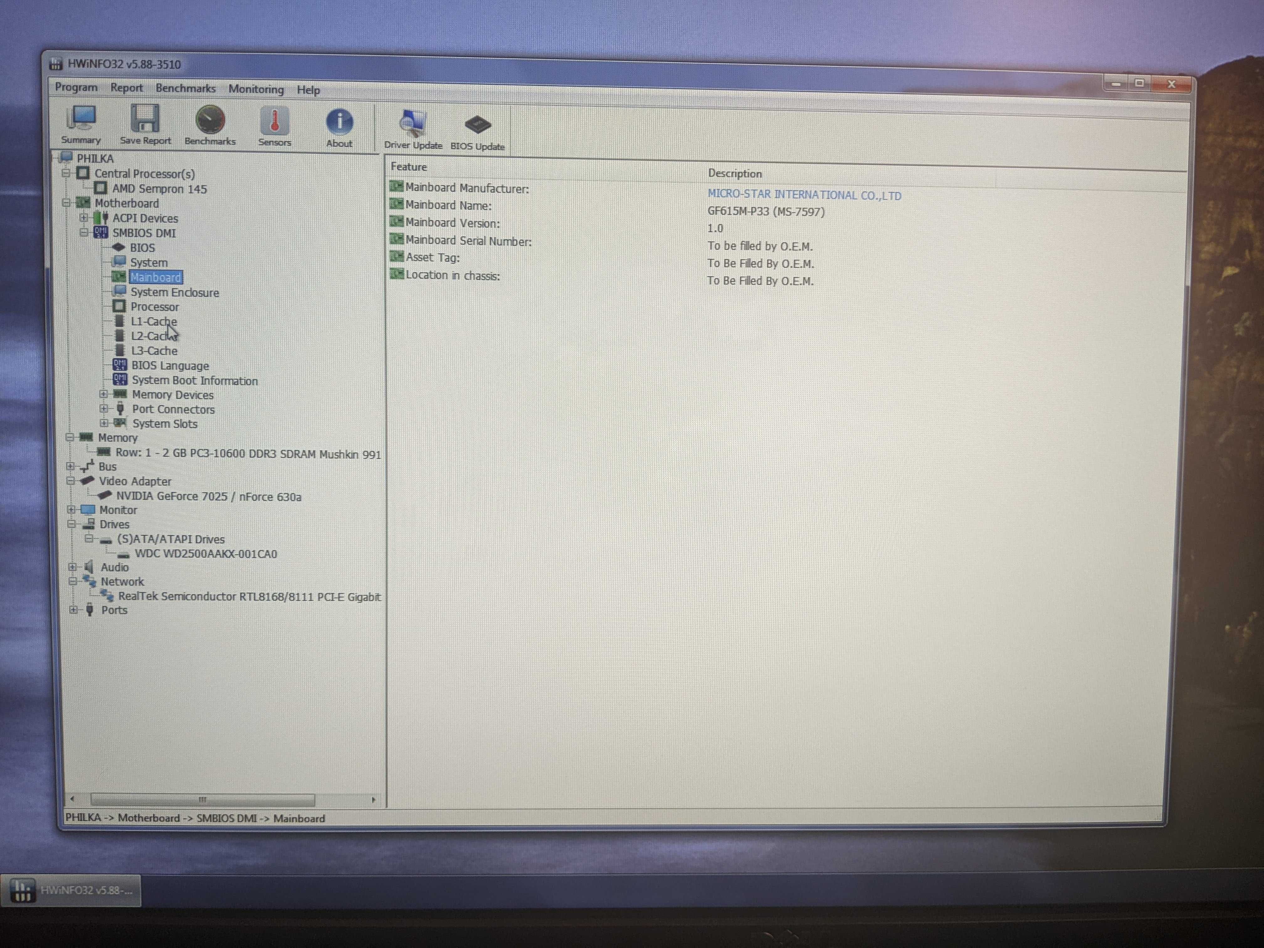 Системный блок на AMD Sempron 145 2800Mhz, 2Gb DDR3, WD 250Gb