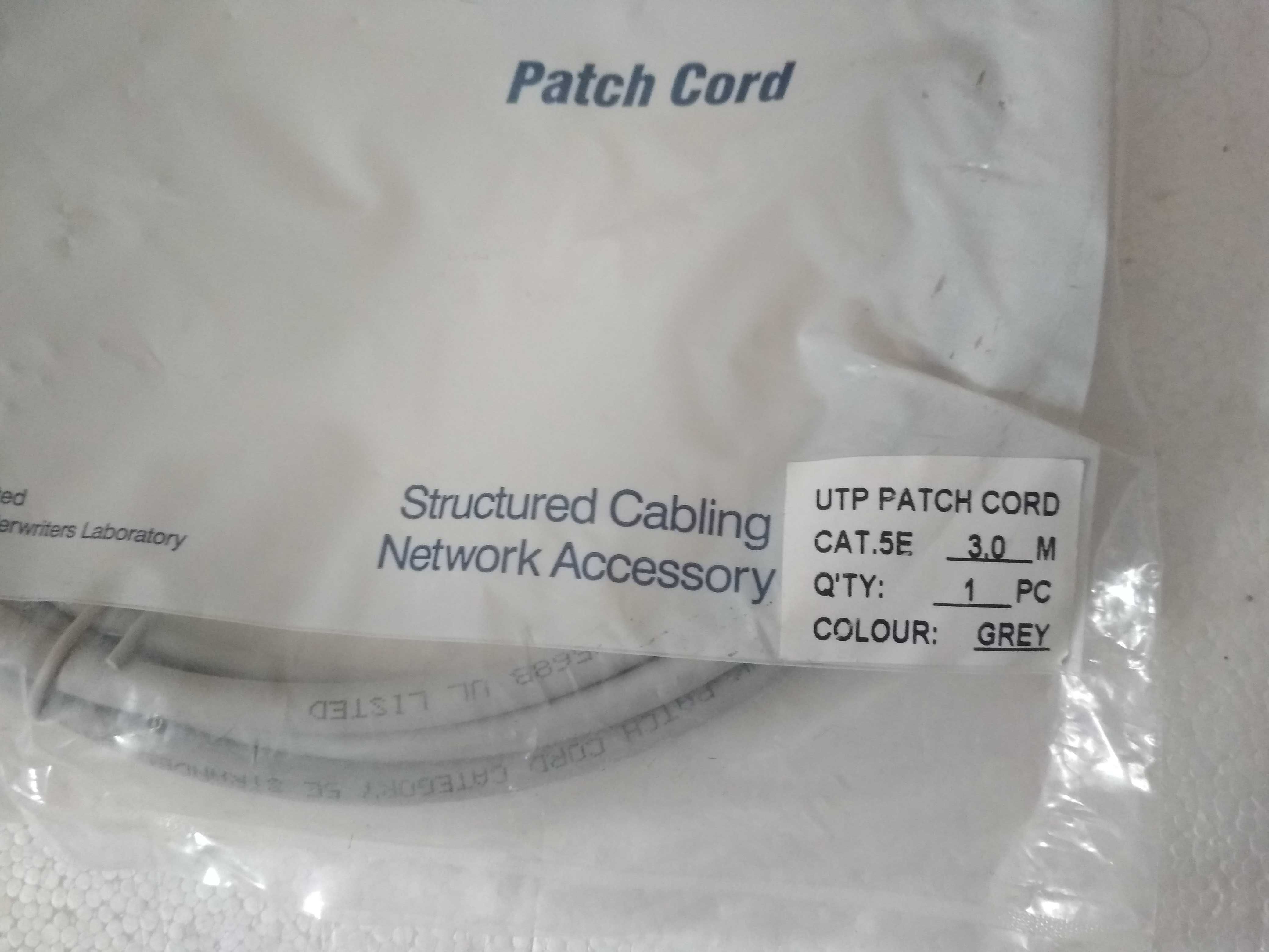 Patch Cord (сетевой кабель, интернет) 1м и 3м