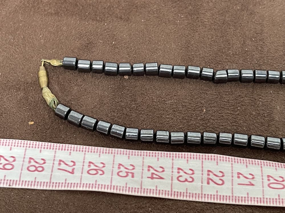 Hematyt Stary Naszyjnik Biżuteria Prl